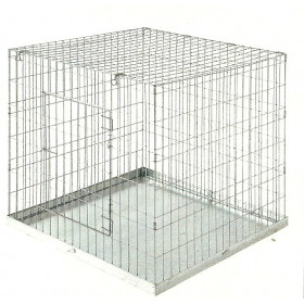 JAULA DE EXPOSICION PARA PERROS CON BANDEJA 95 X 95 X 95 CM Jaula de exposición con puerta superior y lateral 95 x 95 cm