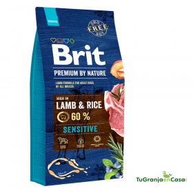BRIT DOG PREMIUM ADULT SENSITIVE LAMB & RICE 15 KG Brit Premium Adulto Cordero y Arroz