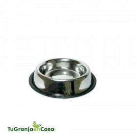 COMEDERO ANTIDESLIZANTE ACERO INOX 12 CM 300 ML Comedero antideslizante Acero inoxidable 12 cm - 300 ml