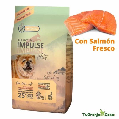 The Natural Impulse Salmon 12 Kilos - Pienso Monoproteico para perros
