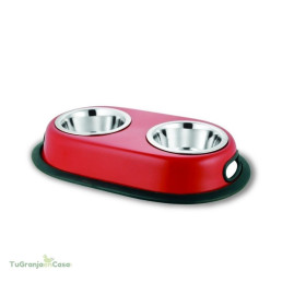 Comedero Perro Acero Inoxidable Doble Pintado 70207 Comedero Perro Acero Inoxidable Doble Pintado 70207
