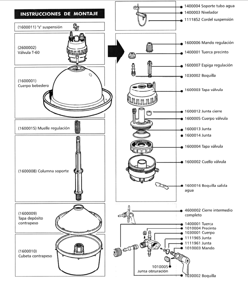 Instrucciones de Montaje Bebedero Colgante Automático para Aves ref 30362